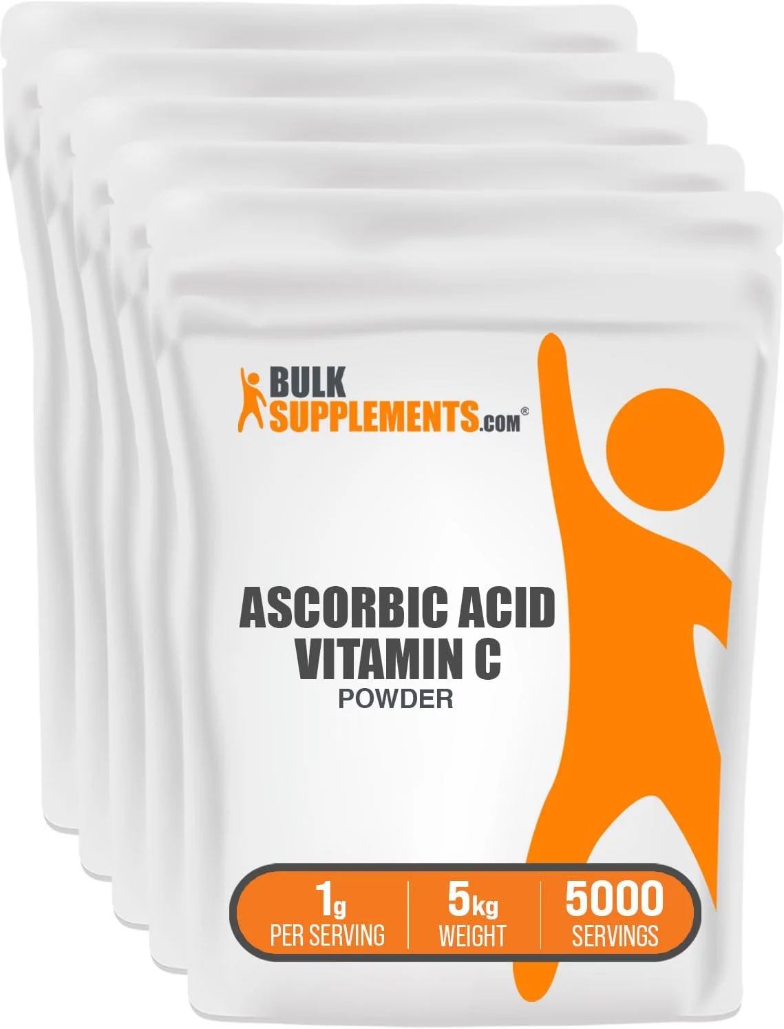 BulkSupplements.com Ascorbic Acid (Vitamin C) Powder, 1g - Immunity Booster (5 Kilograms)