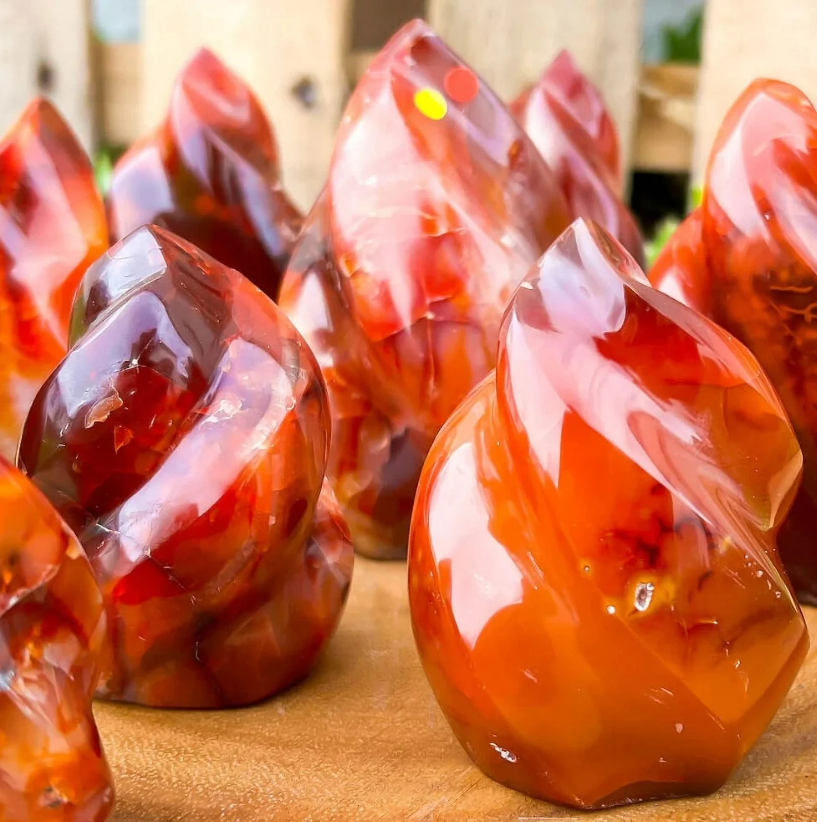 Carnelian Flame Shape Red Agate Healing Crystal Tower Specimen Home Decor Gift