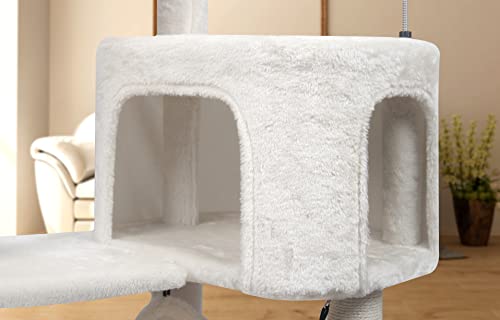 YUNIQUE Cat Tree with Cat Condo and Big Hammock, Grey