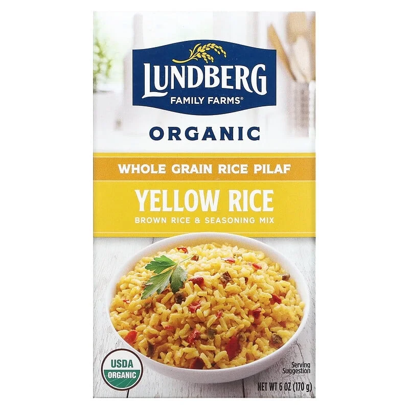 Lundberg Organic Whole Grain Yellow Rice 6 oz Pack of 4