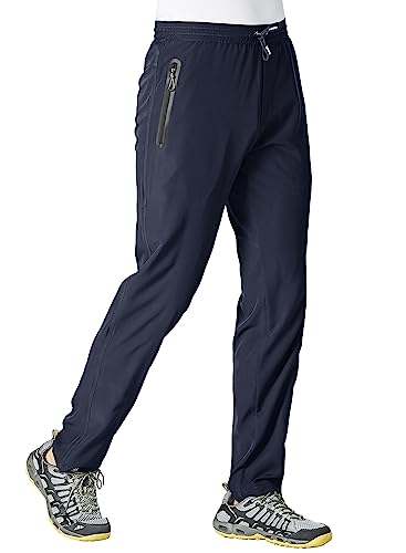 YSENTO Mens Track Pants Quick Dry Lightweight Joggers Athletic Hiking Pants Zipper Pockets