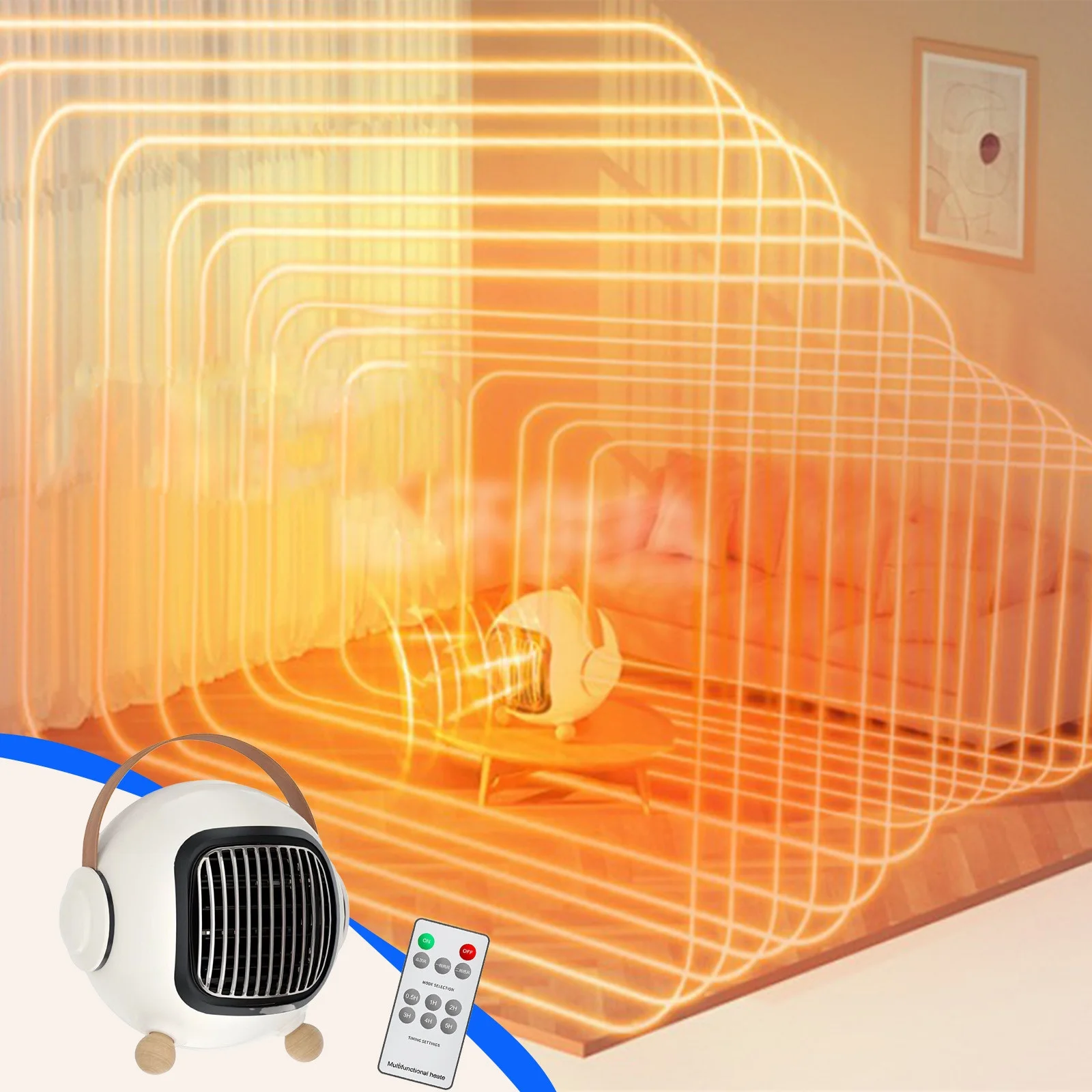 RBCKVXZ Household Desktop Heater, Heating and Cooling, Airflow Cooler, Warmer, Super Wind Speeds, Suitable for Home Office, Bedroom, Bathroom, with Remote Control Home Decor on Clearance