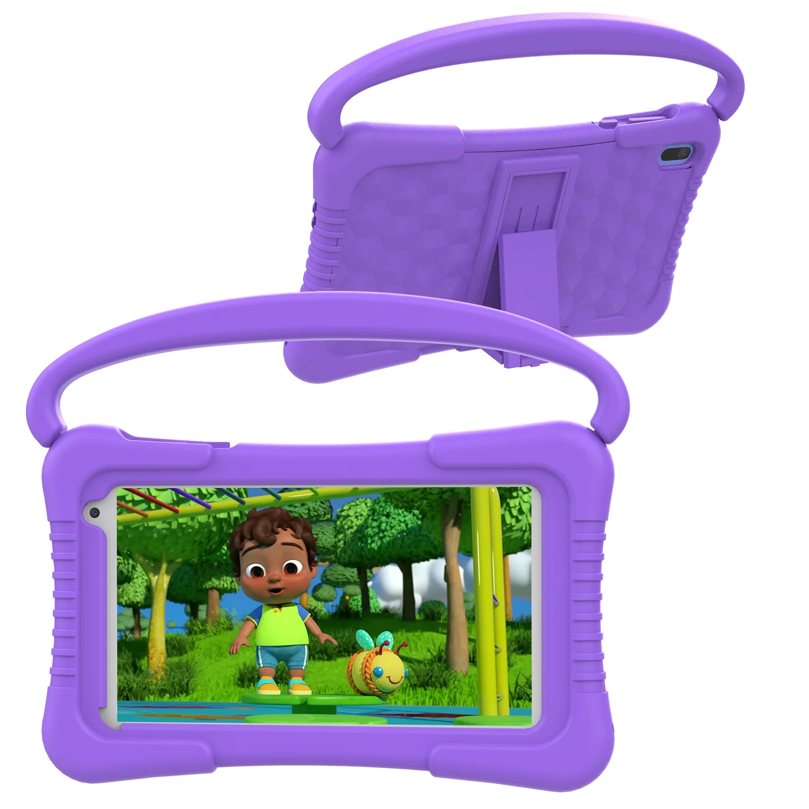 Kids Tablet, 7 inch Android 11 Tablet for Kids, 2GB RAM 32GB ROM Toddler Tablet Pc with Parental Control, WiFi, Bluetooth, GMS, Dual Camera, Tablet with Silicone Case for Game, YouTube Netflix, Purple