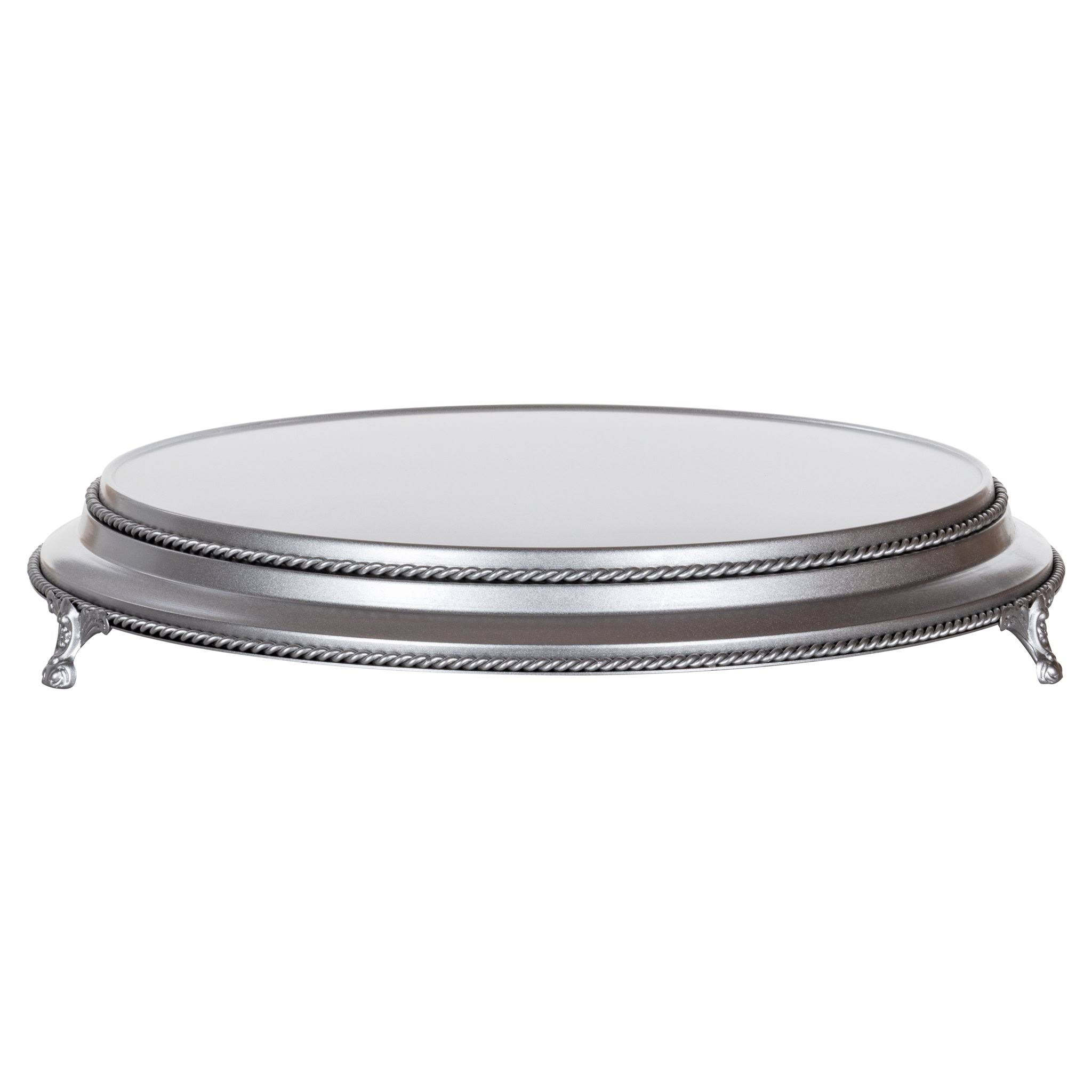 16 inch Round Wedding Cake Stand Plateau (Silver)