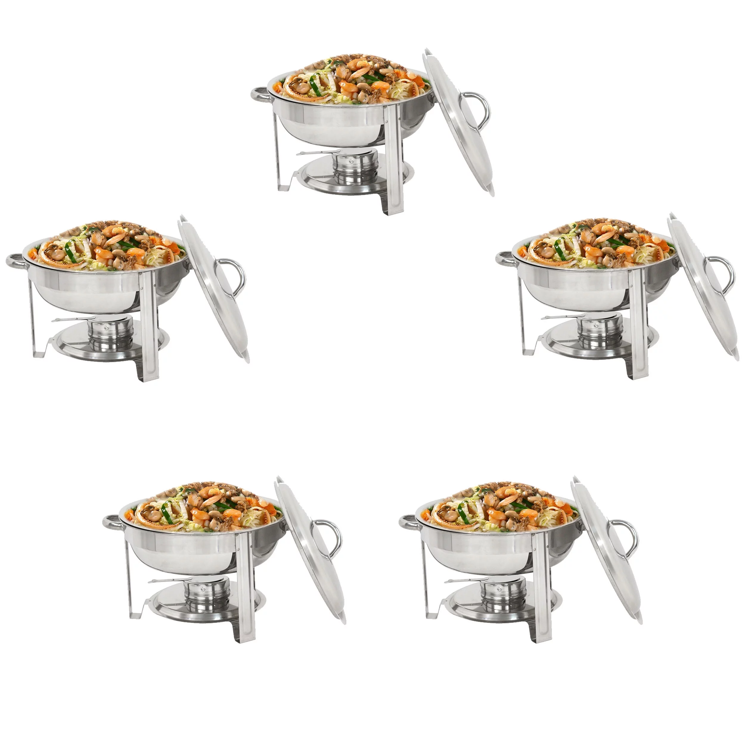 HomGarden 5 Pack Chafing Dish 5QT Full Size Stainless Steel Chafer Set Food Warmer Catering, Buffets
