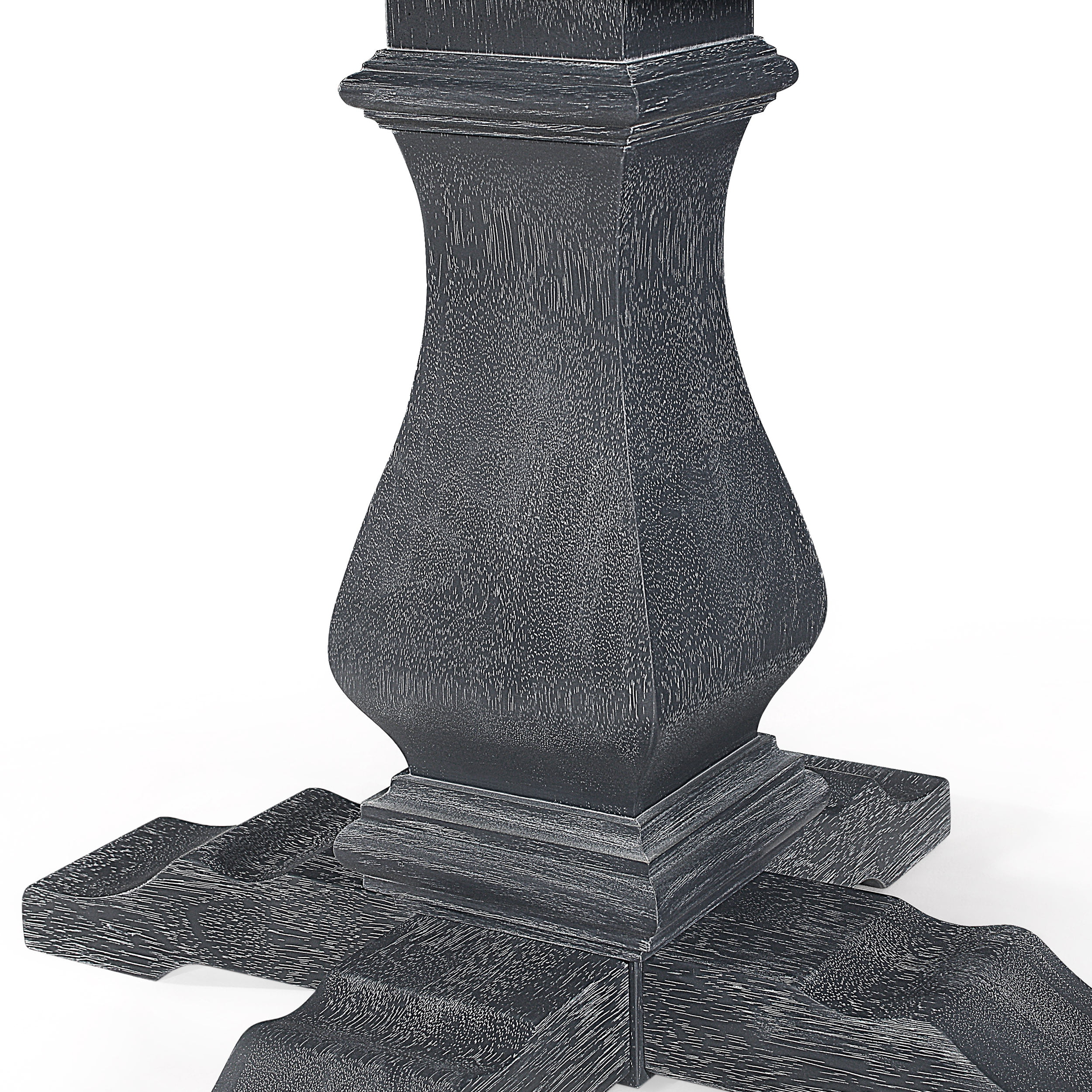 Aisenbrey French Country Wood 5-Piece Expandable Oval Dining Set, Gray and Black