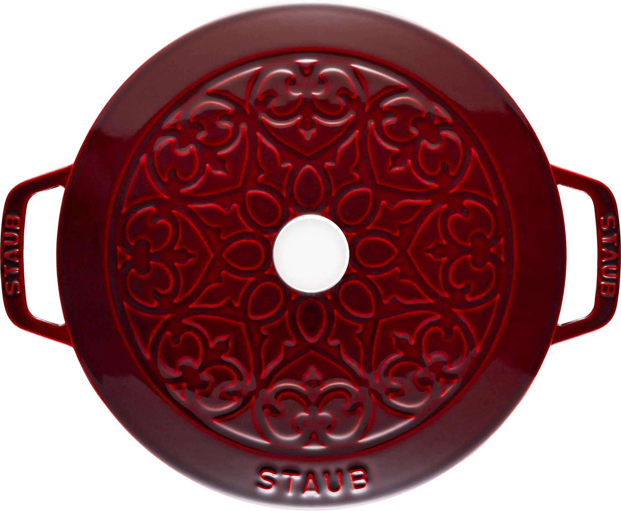 Staub Cast Iron 3.75-qt Essential French Oven with Lilly Lid - Grenadine