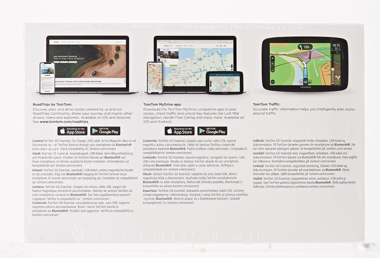 TomTom Car Sat Nav GO Essential, 6 Inch, with Traffic Congestion and Speed Cam Alert trial thanks to TomTom Traffic, EU Maps, Updates via WiFi, Handsfree Calling, Click-and-Drive Mount