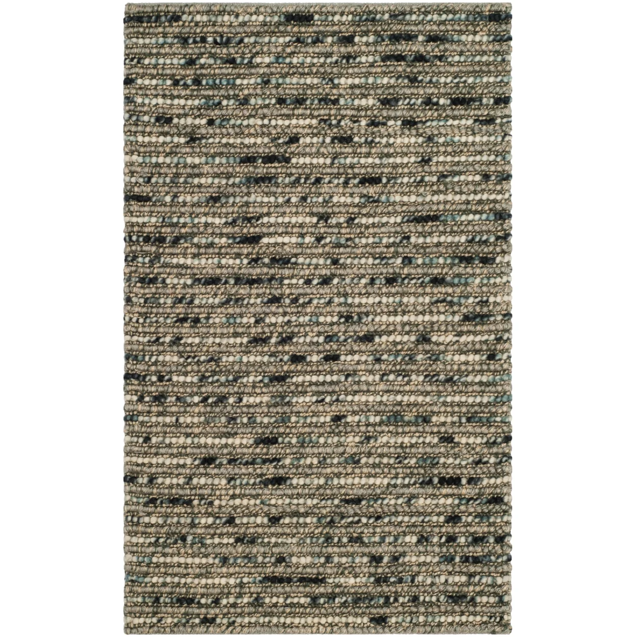 SAFAVIEH Bohemian Nel Transitional Braided Striped Area Rug, Grey/Multi, 4' x 6'