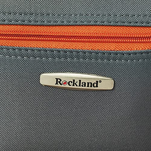 Rockland Fashion Softside Upright Luggage Set, Expandable, Kensington, Black and White, 2-Piece(14/19)