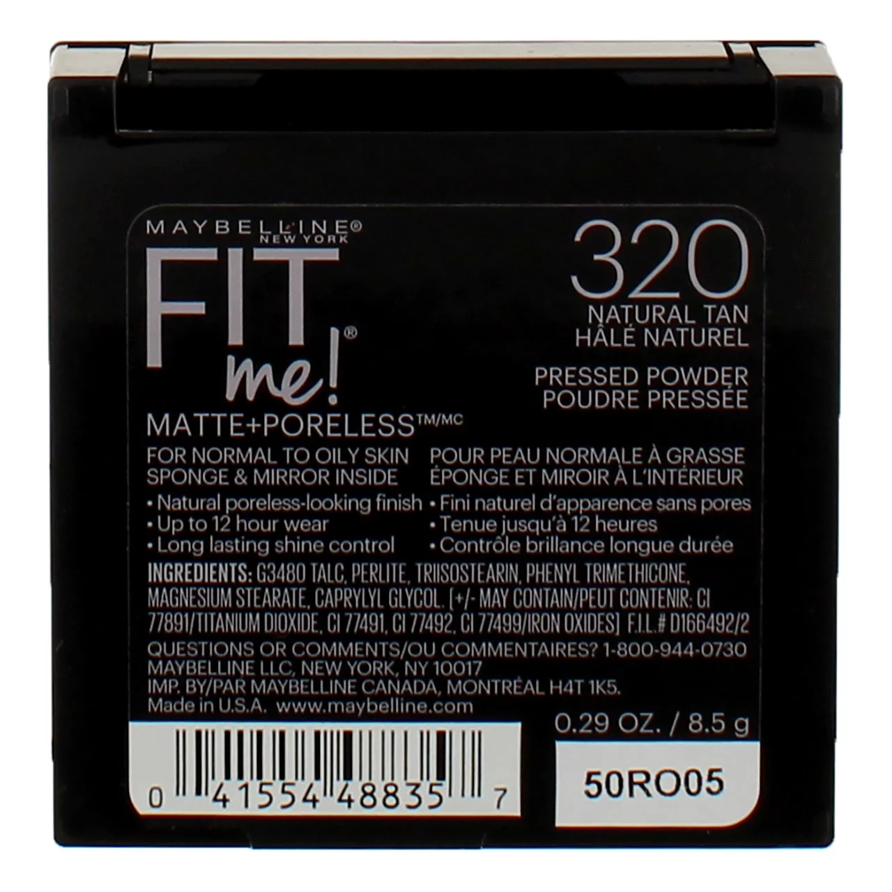 Maybelline Fit Me Matte + Poreless Powder, Natural Tan 0.3 oz (Pack of 3)