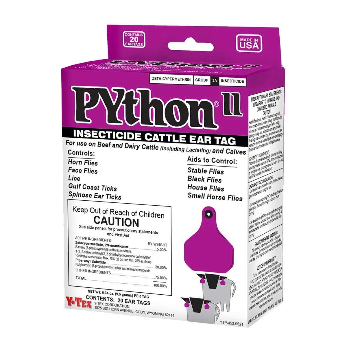 Python II Insecticide Cattle Ear Tags - Pet Supplies online store