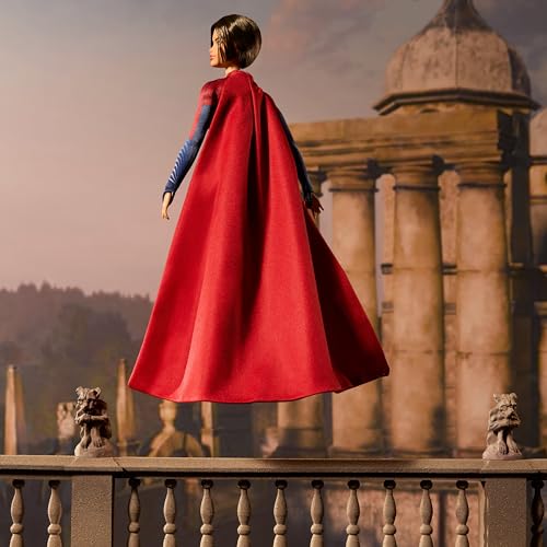 Barbie Supergirl Collectible Fashion Doll from The Flash Movie Wearing Red & Blue Suit with Cape, Display Stand Included