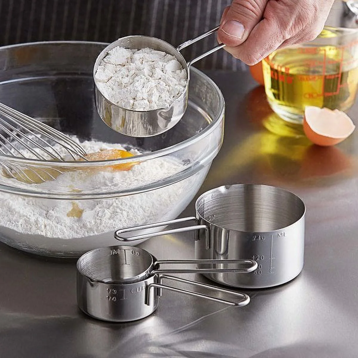 Vollrath 47119 4-Piece Stainless Steel Measuring Cup Set