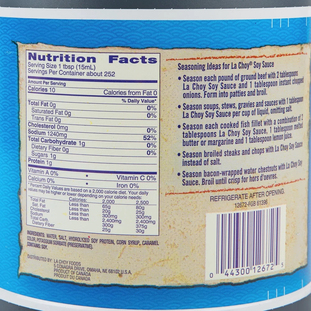 La Choy Soy Sauce 1 Gallon Bottle