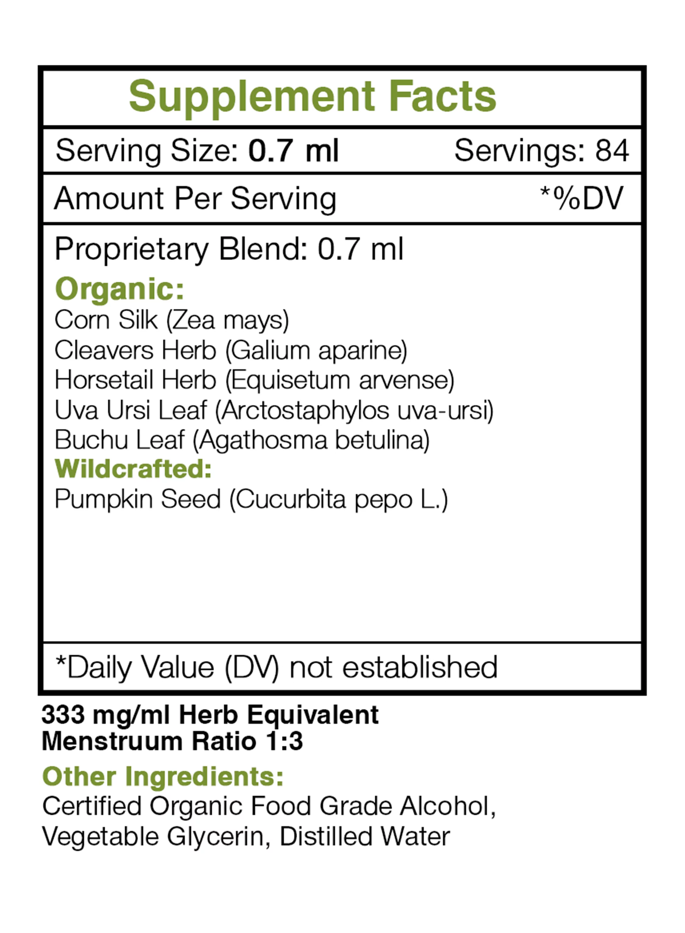 Cysto Secret Alcohol Extract, Tincture, Corn Silk, Cleavers, Horsetail, Uva Ursi, Pumpkin, Buchu. Healthy Bladder Support 2 oz