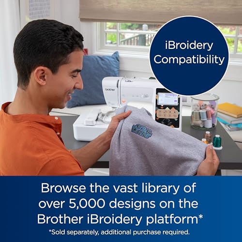 Brother LB5500M Marvel 2-in-1 Combo Sewing & Embroidery Machine, 16.5 x 7.76 x 12.1 inches, White