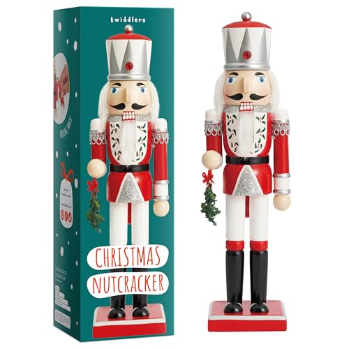 THE TWIDDLERS - 12-Inch Uncle Sam USA Wooden Nutcracker - American Flag Decorative Christmas Nutcracker Figures - Traditional Patriotic Decoration - Pine Wood Classic Ornament - Holiday Decor