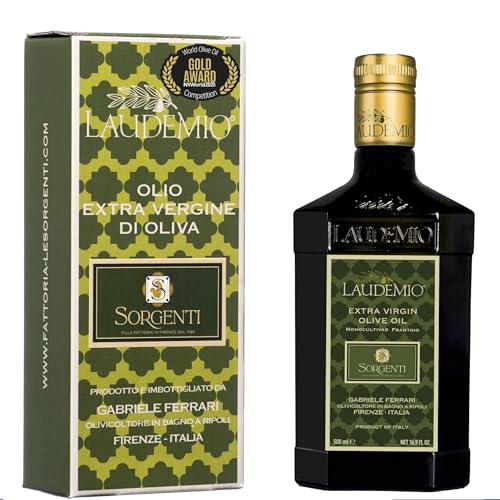 Laudemio Sorgenti, +650 mg/kg Tuscany Polyphenols Rich Extra Virgin Olive Oil, Fresh 2024-2025 Early Harvest, 2025 NYIOOC Gold Award, Frantoio Monovarietal, Lab Tested, No Pesticides, 16.9 fl oz