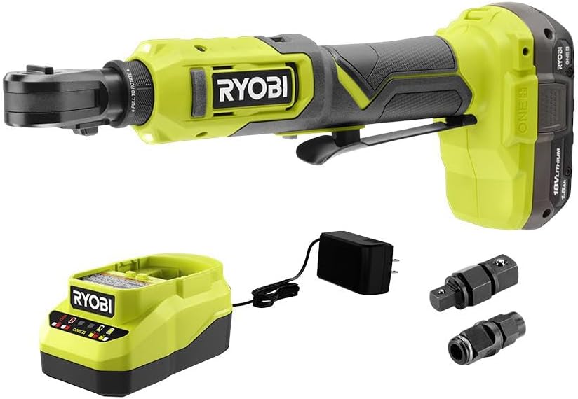 Ryobi ONE+ 18V Cordless Multi-Size Ratchet Kit with Battery and Charger PCL280K1 (Bulk Packaged)