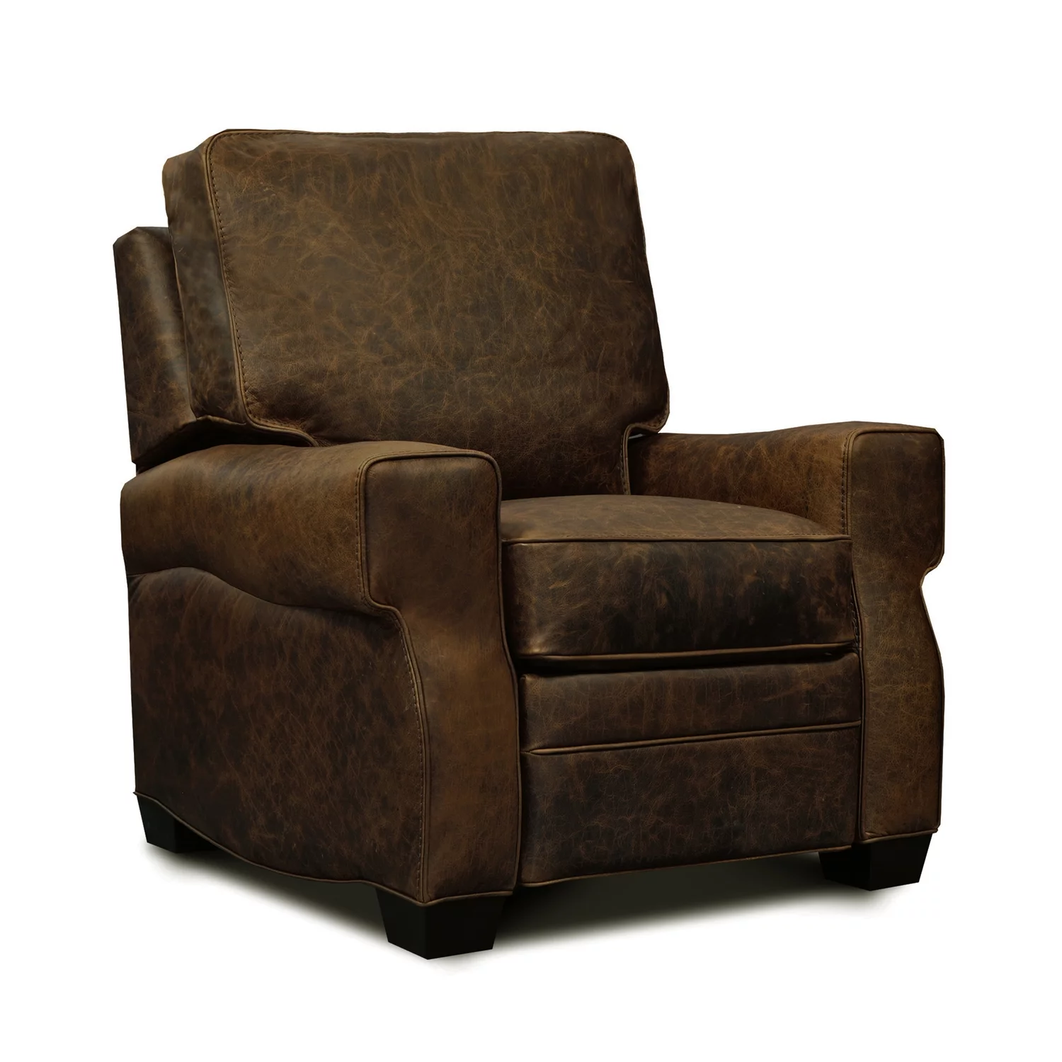 GTR Leather Cordova 100% Top Grain  Mid-century Manual Recliner