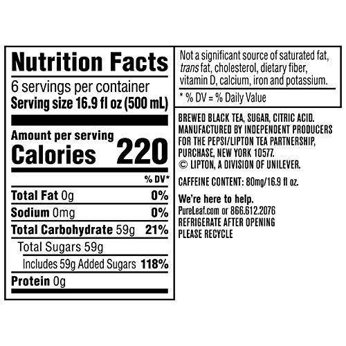 Pure Leaf Iced Tea, Extra Sweet, 18.5 oz