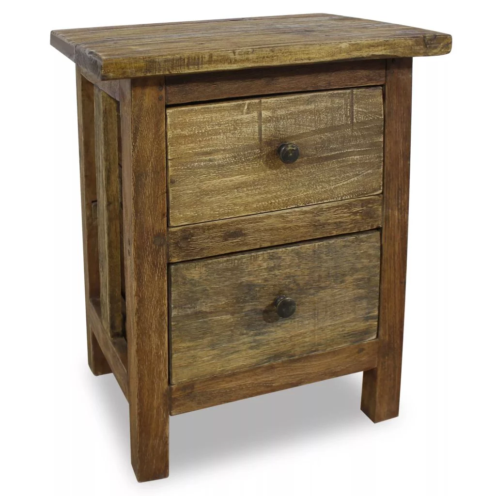 Andoer Nightstand Solid Reclaimed Wood 15.7