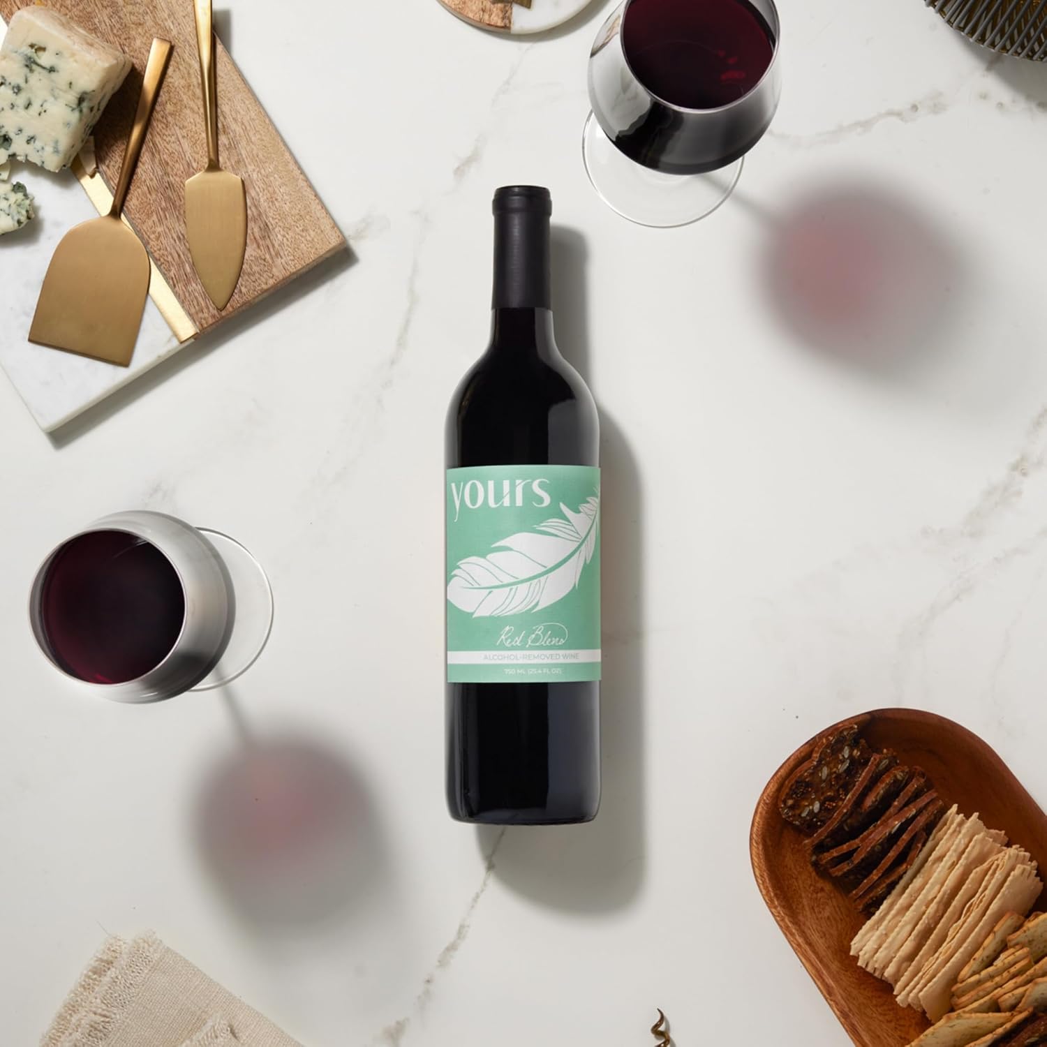 YOURS Non-Alcoholic Wine California Red Blend - Award Winning Alcohol Removed Red Wine Only 10 Calories and 2g Carbs