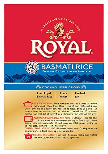 Authentic Royal - Naturally Aged Long Grain Indian White Basmati Rice - 20 Pound
