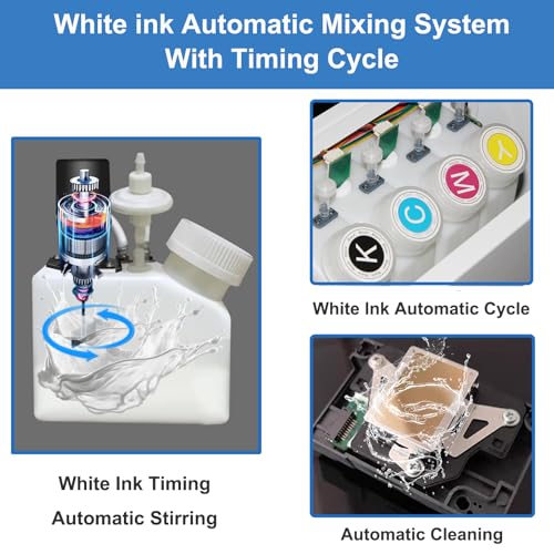 DTF Printer Machine - with XP600 Printhead, Faster Speed Higher Resolution 5760 * 1440dpi, T Shirt Printer DTF Transfer Machine with Roll Feeder, White Ink Mixing System (L8050)