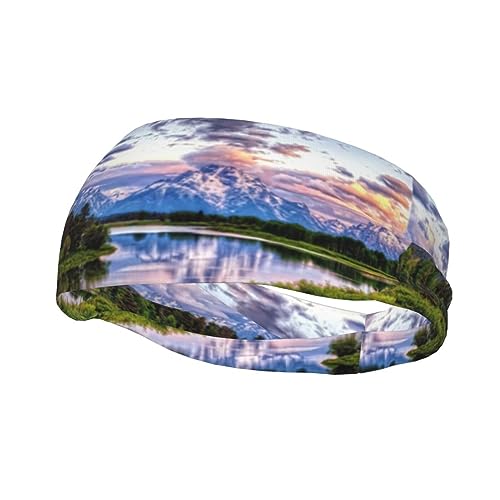Grand Teton National Park Sweatbands Sports Headband for Men&Women,Breathable & Non-Slip Fabric, Head Accessory for Running,Cycling,Basketball,Yoga,Fitness Workout, Headwear