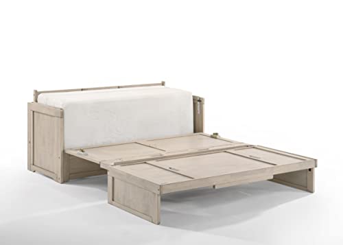 NIGHT & DAY Furniture Murphy Cube Cabinet Bed (White, Queen)