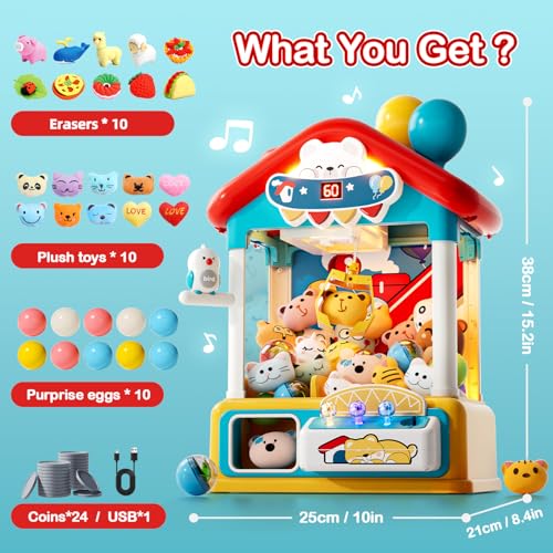Skirfy Large Claws Machines for Kids with Prizes Bear Claws Machines, Kids Toy, Perfect for Parties, Mini Vending Game, Fun Toy for Collecting Various Prizes
