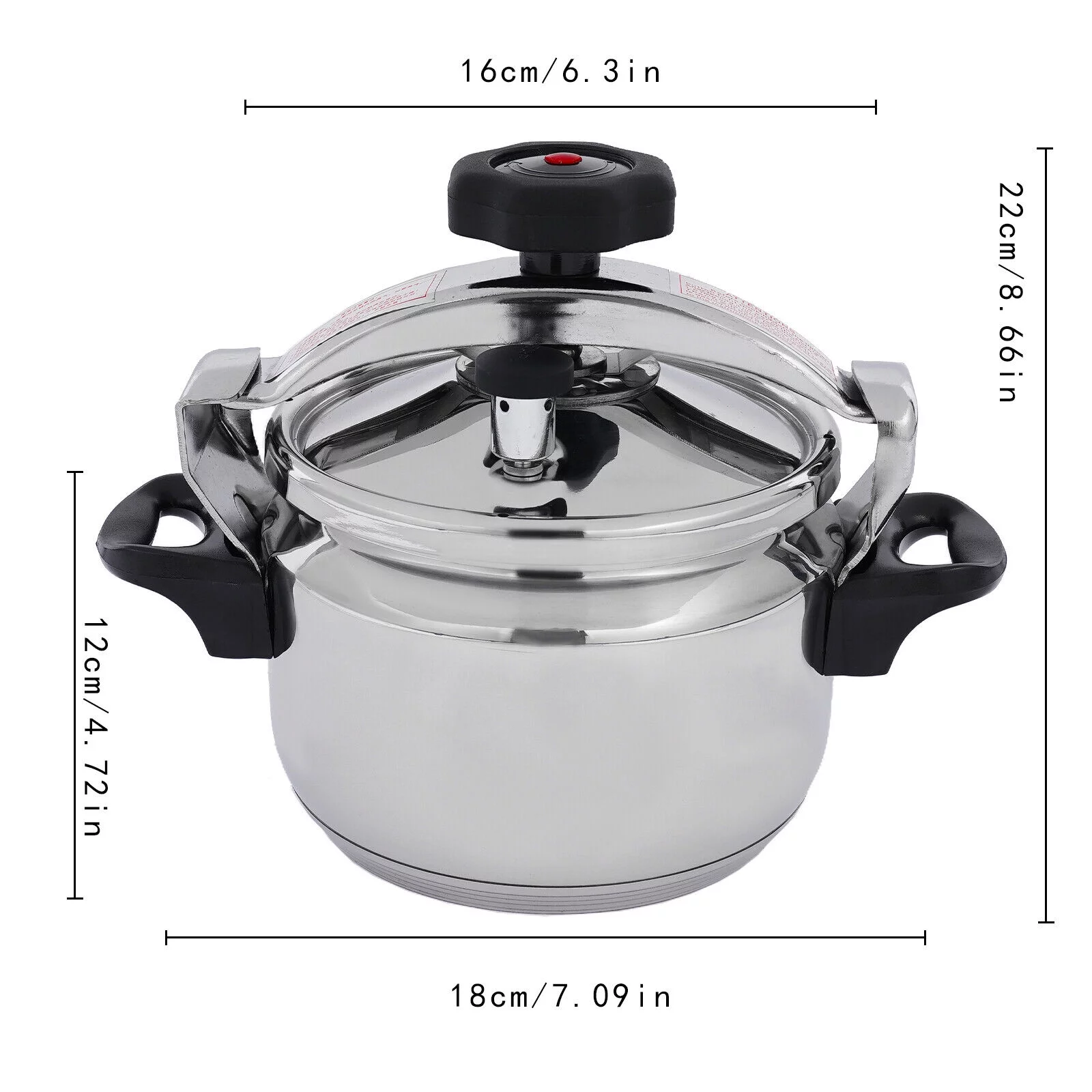 MIDUO 3L Family Small Mini 304 Stainless Steel Pressure Cookers 50Kpa