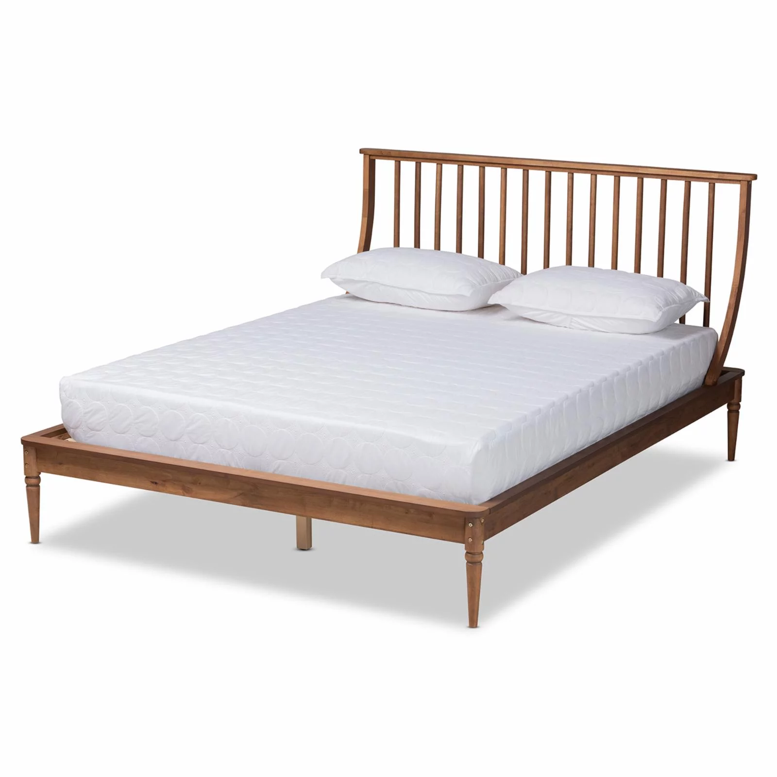 Baxton Studio Abel Walnut Brown Finished Wood King Size Platform Bed