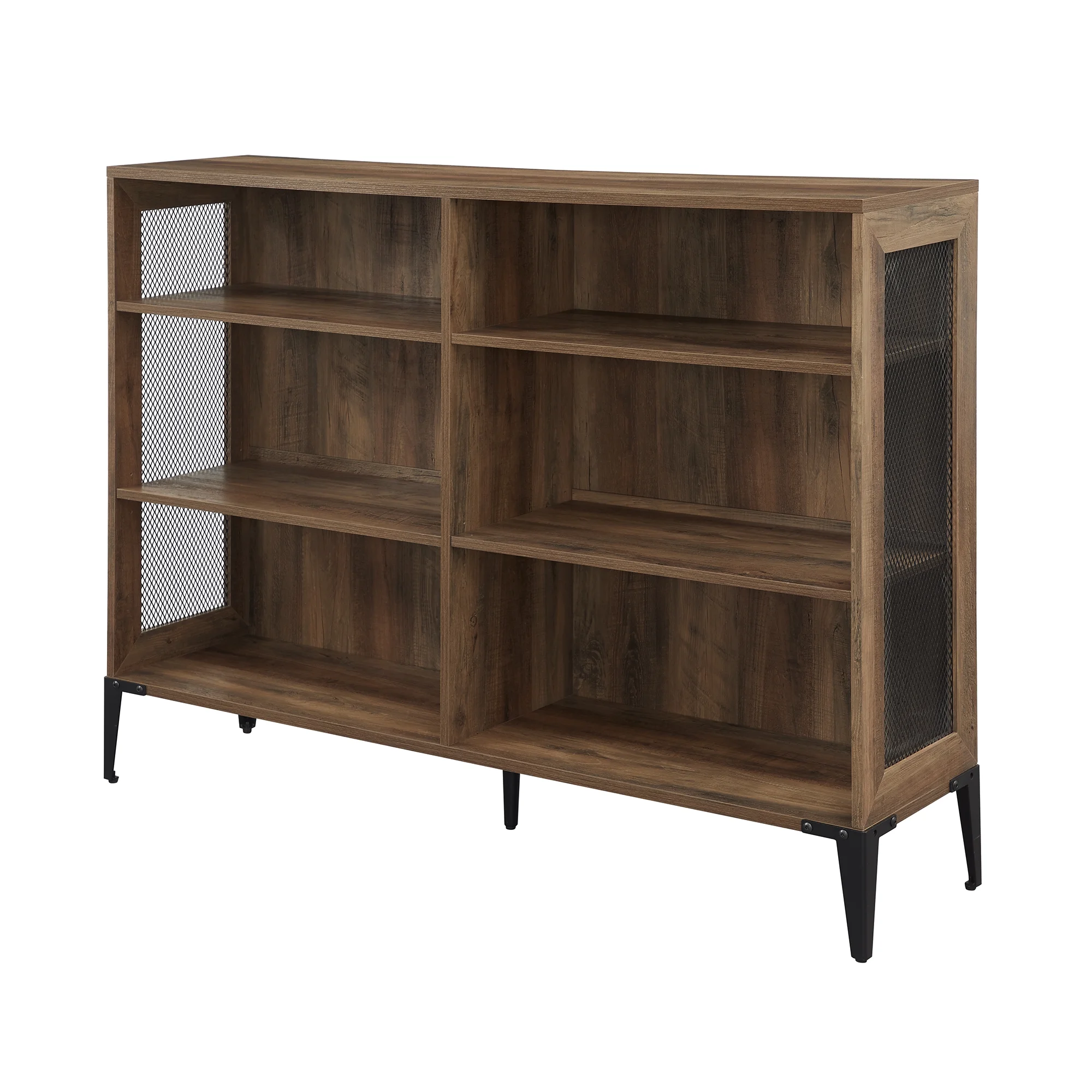 Walker Edison Designs Jeremy 6-Shelf Reclaimed Bookcase, Barnwood