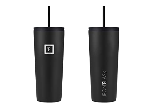 IRON °FLASK Classic Tumbler - Vacuum Insulated Stainless Steel Water Bottle, Double Walled, Drinking Cup, Insulated Travel Mug (Cotton Candy, 24 oz Solid Lid)