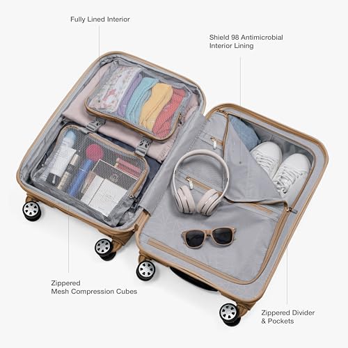 Traveler's Choice Pagosa Indestructible Hardshell Expandable Spinner Luggage, Black, 22