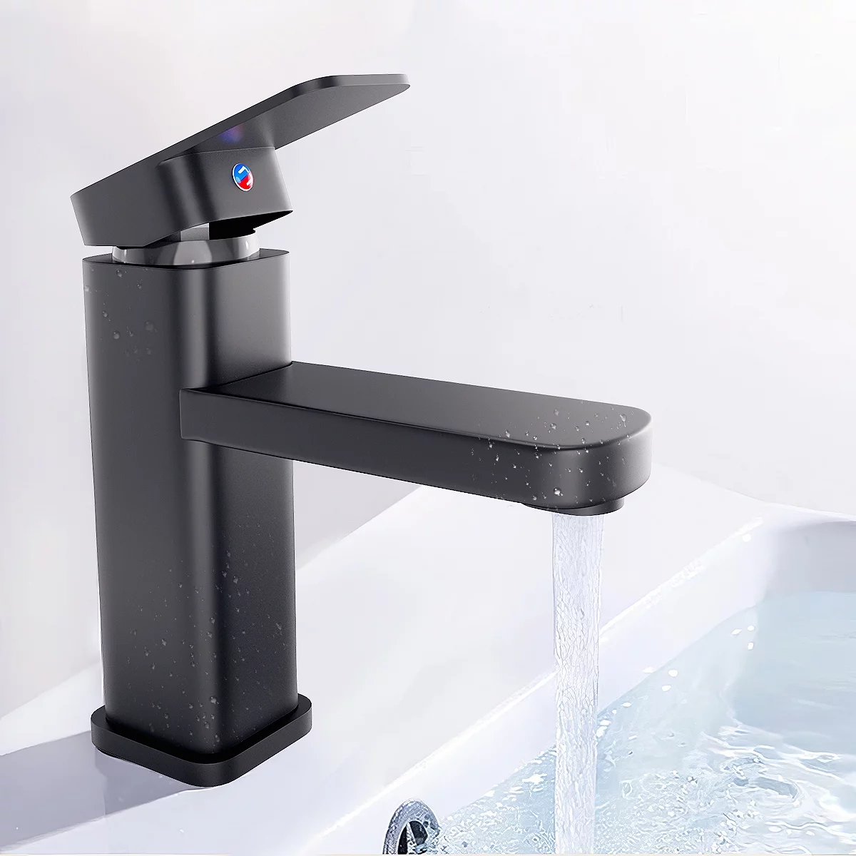 Lefree 2Pack Bathroom Sink Faucet One Hole Single Handle Black Faucets, 1/2