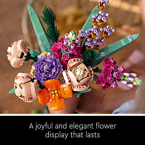 LEGO Icons Flower Bouquet Building Set - Artificial Flowers for Decoration for Home and Display, Ages 18+ - Small Fake Flowers for Table, Desk, Office - Gift for Mother's Day - 10280