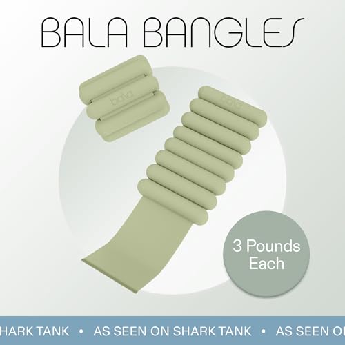 Bala Bangles Wrist & Ankle Weights for Women & Men - Adjustable Silicone Weighted Bracelet Set for Gym, Yoga, Pilates, Cardio & Strength Training - Wearable Arm & Leg Workout Weights