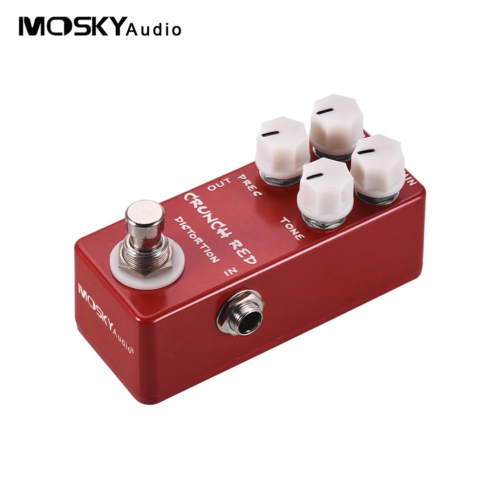 MOSKYAudio CRUNCH RED Distortion Guitar Effect Pedal - Unlock New Sound Possibilities with True Bypass!
