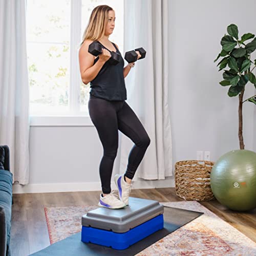 The Step (Made in USA) Stackable Aerobic Exercise Platform with Non-Slip Surface and Nonskid Feet to Prevent Sliding