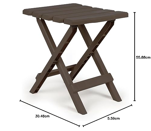 Camco 21045 Small Quick-Folding Adirondack Table, Plastic, Taupe