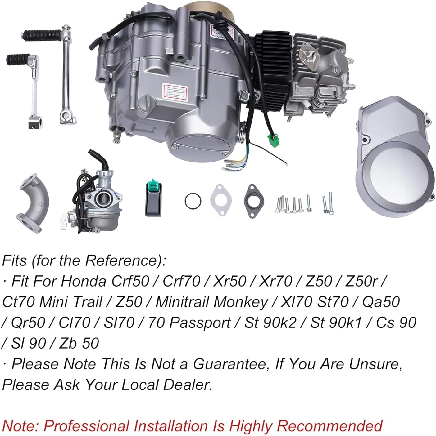 4-Stroke Engine Motor For Pit Dirt Bike SSR Apollo Coolster 125cc XR50 ATC70 ST90K1 CS90, 140cc Engine Motor Replacement Kits