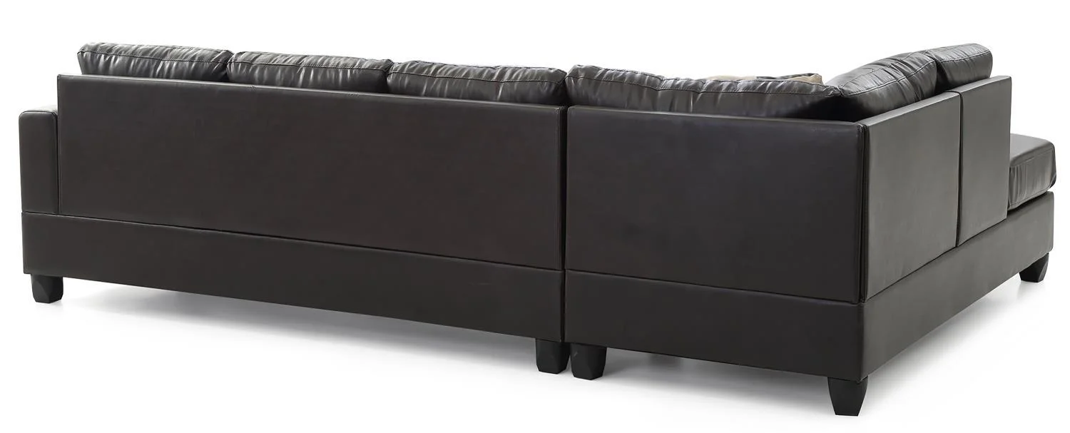 Passion Furniture Revere 2-Piece Sectional Sofa In Cappuccino PF-G305B-SC