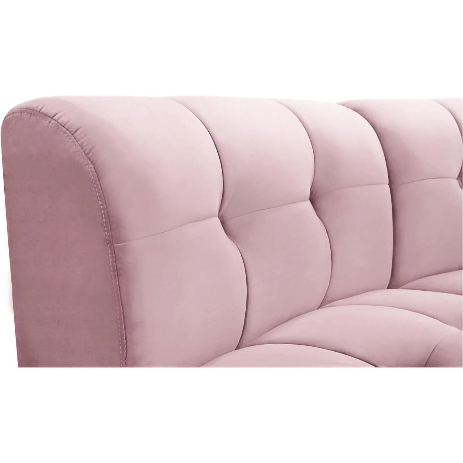 Meridian Furniture Limitless Pink Velvet Modular 5 Piece Sectional