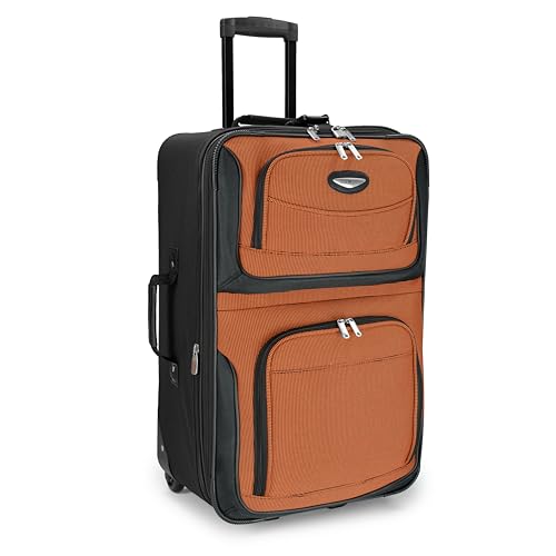 Travel Select Amsterdam 4-Piece Softside Expandable Luggage Set, Lightweight 2-Wheel Upright Suitcases, Travel Tote, Packing Cubes, Gray