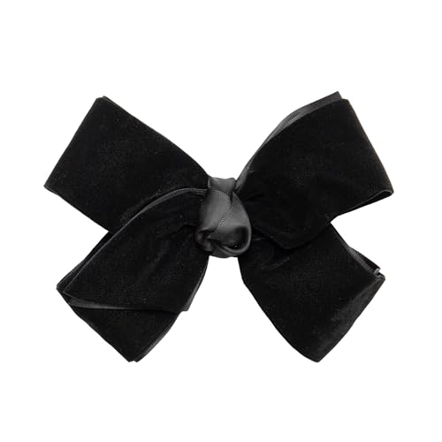 HAIRBOWS Girls' Velvet Hair Bows with a Knot Wrap Center on a Clip, All Ages and Hair Types, 6 Inch Bow, Red