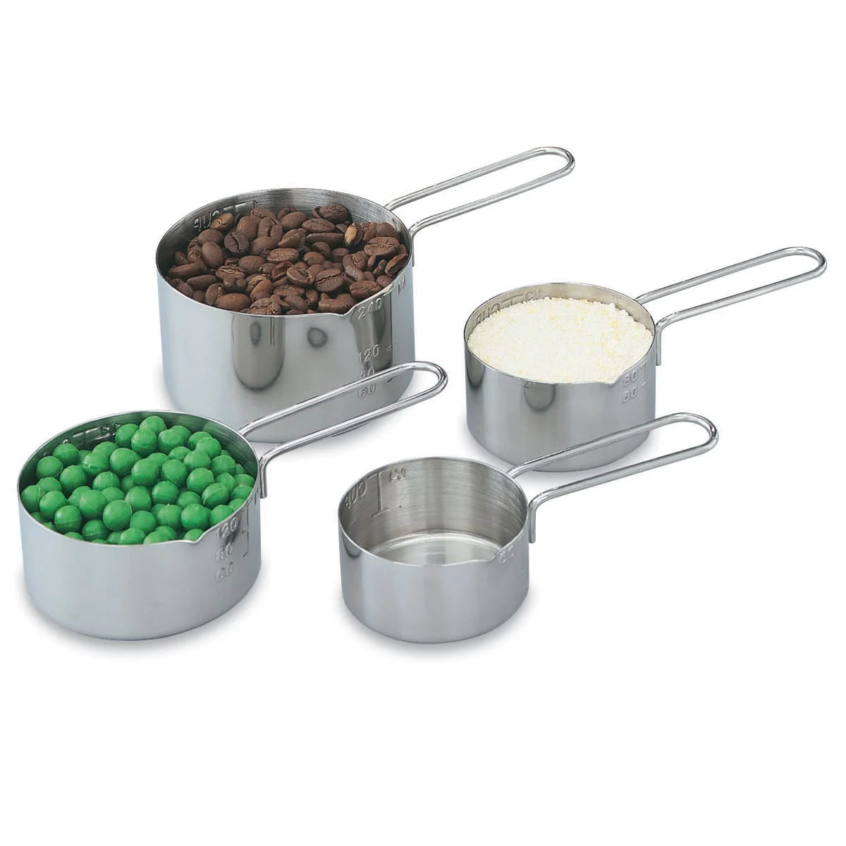 Vollrath 47119 4-Piece Stainless Steel Measuring Cup Set